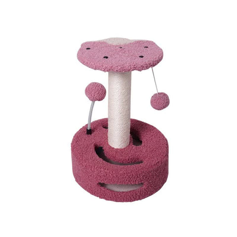 Elosung Strawberries Interactive Cat Scratching Post With Playful Ball Toys Flower Design 35Cm Height 26Cm Base Furniture & Scratchers