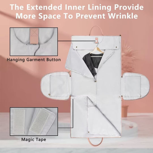 Bags Elosung Black Stripe Convertible Garment Duffel Bag With Leather Accents Travel Weekender For Suits And Dresses