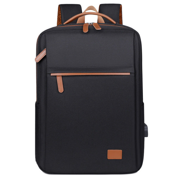 Black Minimalist Usb Charging Laptop Backpack Elegant And Spacious Travel Bag Laptop Cases & Bags