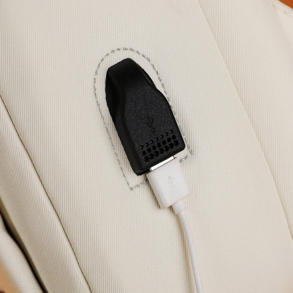 Grey Minimalist Usb Charging Laptop Backpack Elegant And Spacious Travel Bag Laptop Cases & Bags