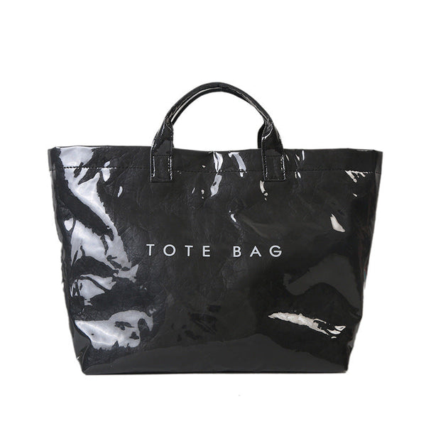 Elosung Black Trendy Waterproof Tote Bag Lightweight And Durable Carryall Women's Bags & Handbags