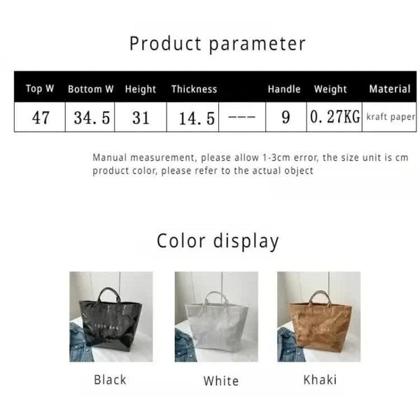 Green Trendy Waterproof Tote Bag Lightweight And Durable Carryall Women's Bags & Handbags