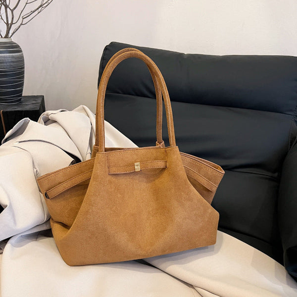 Brown Elegant Suede Tote Bag Soft Stylish Handbag For Everyday Use Women's Bags & Handbags