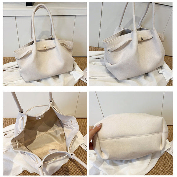 Brown Elegant Suede Tote Bag Soft Stylish Handbag For Everyday Use Women's Bags & Handbags