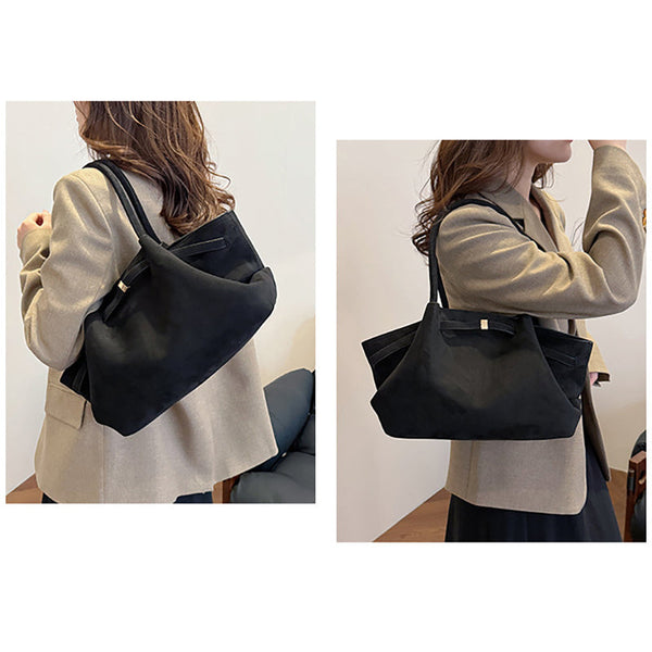 Elosung Dark Brown Elegant Suede Tote Bag Soft And Stylish Handbag For Everyday Use Women's Bags & Handbags