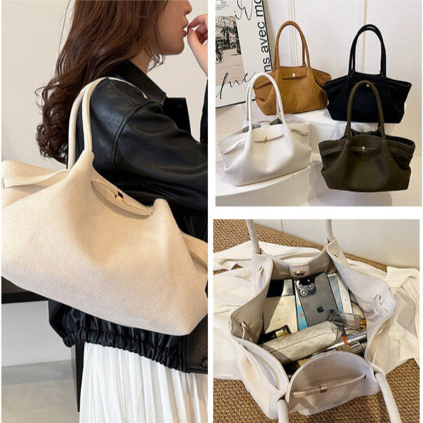 Elosung Purple Red Elegant Suede Tote Bag Soft And Stylish Handbag For Everyday Use Women's Bags & Handbags