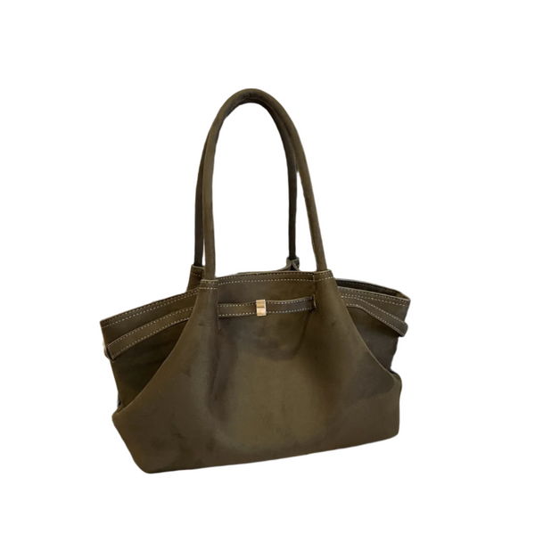 Green Elegant Suede Tote Bag Soft And Stylish Handbag For Everyday Use Women's Bags & Handbags