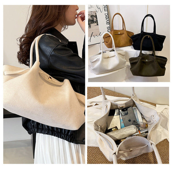 Green Elegant Suede Tote Bag Soft And Stylish Handbag For Everyday Use Women's Bags & Handbags