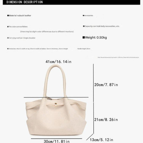 Elosung Beige Elegant Suede Tote Bag Soft And Stylish Handbag For Everyday Use Women's Bags & Handbags