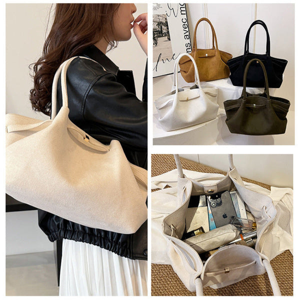Elosung Beige Elegant Suede Tote Bag Soft And Stylish Handbag For Everyday Use Women's Bags & Handbags