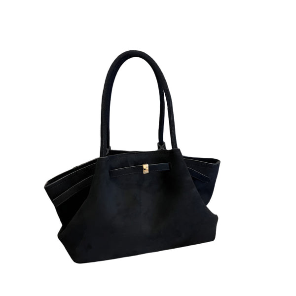 Elosung Black Elegant Suede Tote Bag Soft And Stylish Handbag For Everyday Use Women's Bags & Handbags