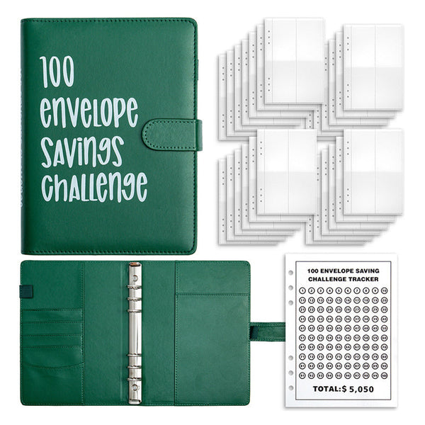 Pink 100 Day Savings Challenge Cash Binder With Tracker And Refillable Notebook Personal Organisers