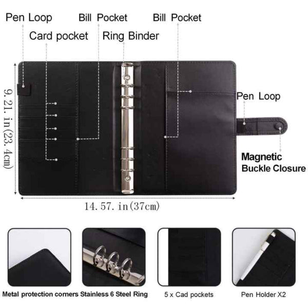 Elosung White 100 Day Savings Challenge Cash Binder With Tracker And Refillable Notebook Personal Organisers