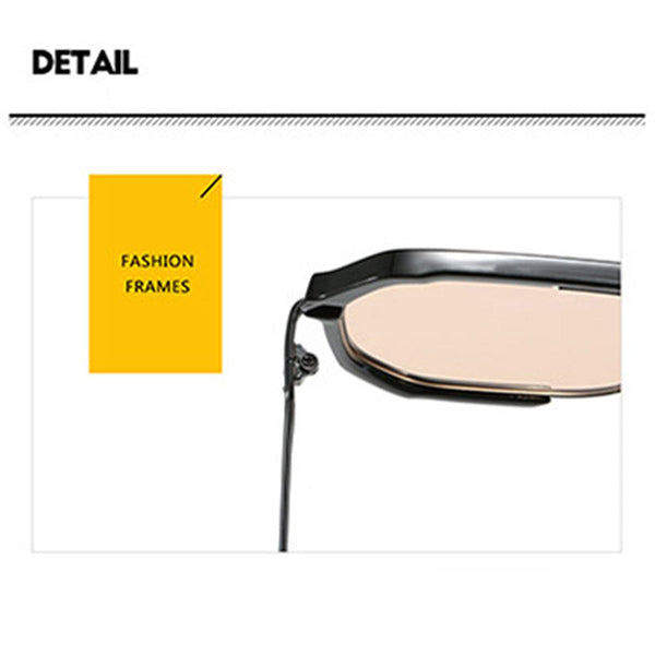 Elosung Transparent White And Yellow Tablets Unisex Oversized Aviator Metal Frame Retro Fashion Eyewear With Ac Lenses Sunglasses