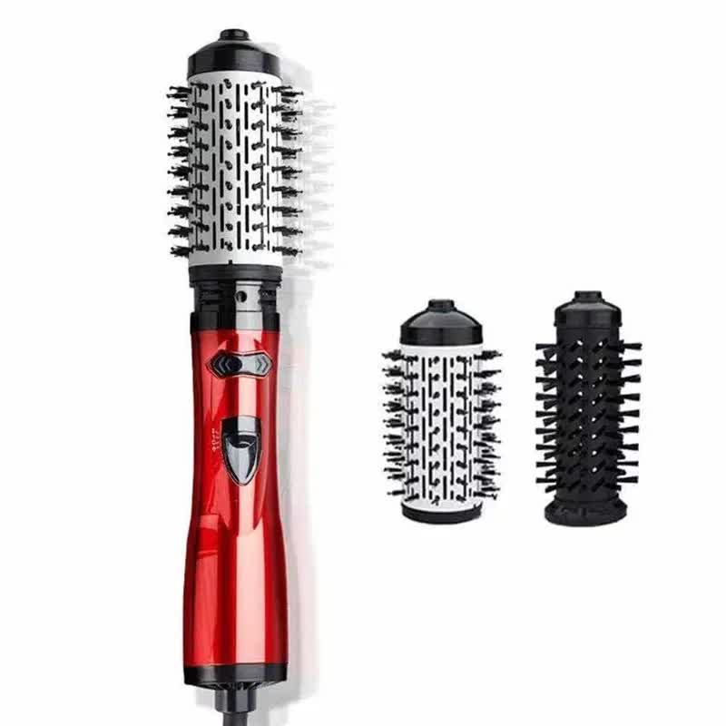 Elosung Red Automatic Large Wave Curling Iron | 2 In 1 Volumizing Hot Air Brush & Styling Comb Straightening & Curling Irons