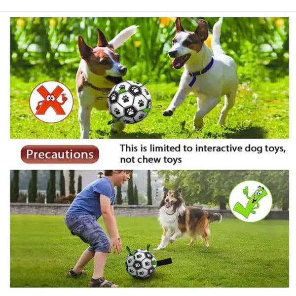 Elosung 15 X 15Cm Interactive Dog Toy Soccer Ball With Rope | Outdoor Fetch & Tug Play For Dogs Training Exercise Pet Dog Toys