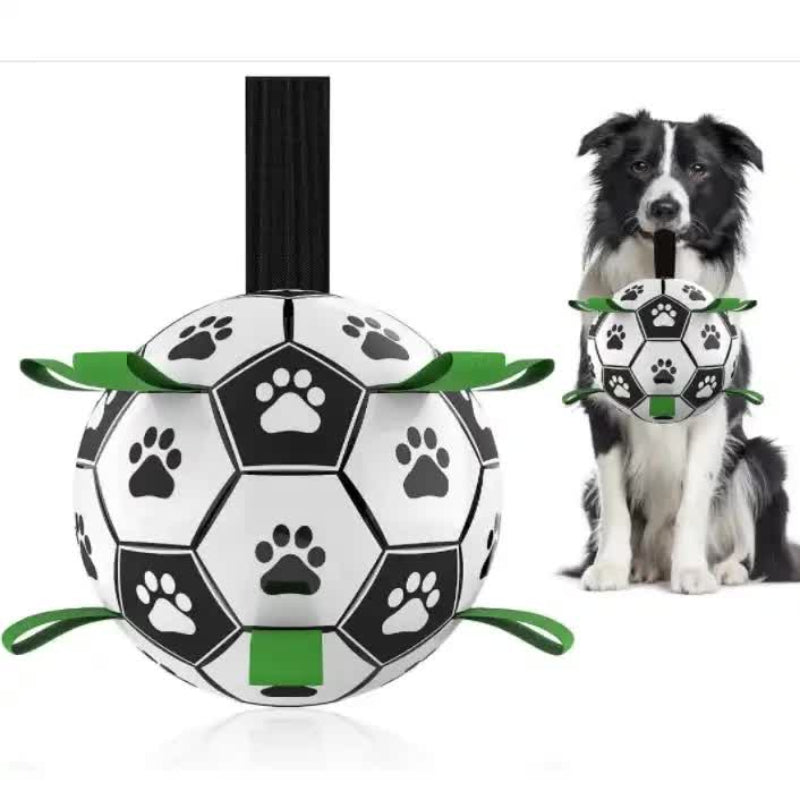 Elosung 15 X 15Cm Interactive Dog Toy Soccer Ball With Rope | Outdoor Fetch & Tug Play For Dogs Training Exercise Pet Dog Toys