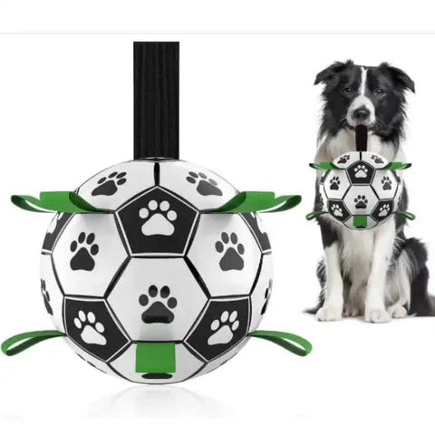 Elosung 15 X 15Cm Interactive Dog Toy Soccer Ball With Rope | Outdoor Fetch & Tug Play For Dogs Training Exercise Pet Dog Toys