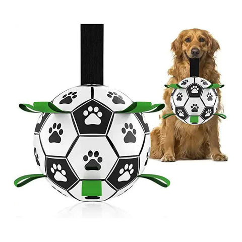 Elosung 19 X 19Cm Interactive Dog Toy Soccer Ball With Rope Outdoor Fetch And Tug Play For Dogs Training Exercise Pet Dog Toys