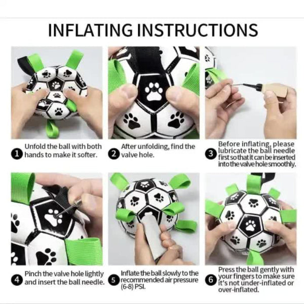 Elosung 19 X 19Cm Interactive Dog Toy Soccer Ball With Rope Outdoor Fetch And Tug Play For Dogs Training Exercise Pet Dog Toys