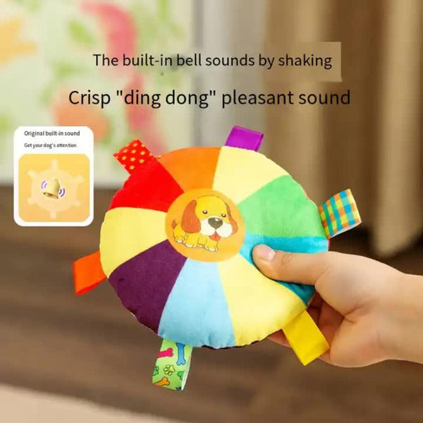 Elosung 3 Pcs Dog Pattem Plush Chew Toy With Sound | Interactive Frisbee For Teeth Grinding & Play Durable Non Toxic Pet Flashlights
