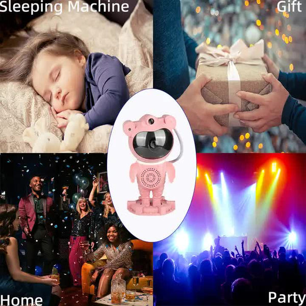 Elosung Pink Astronaut Bluetooth Music White Noise Space Projector Lamp Creative Starry Sky Wireless Desktop Decoration Gift Lamps