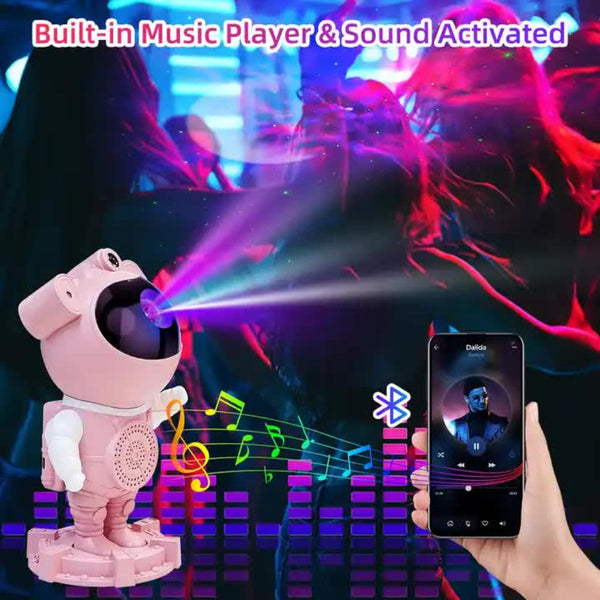 Elosung Black Astronaut Bluetooth Music White Noise Space Projector Lamp Creative Starry Sky Wireless Speaker Desktop Decoration Gift Night Lights