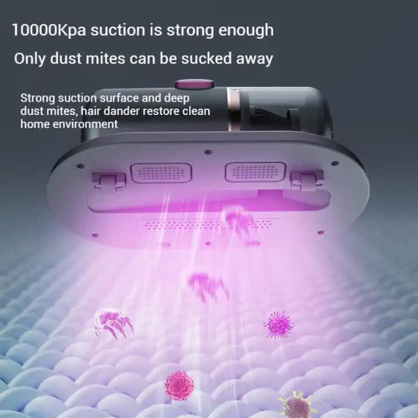 Elosung Purple Portable Uv Mattress Cleaner Handheld Wireless Dust Mite Vacuum Home Sterilizer For Bed Fabric & Upholstery Vacuum Cleaners