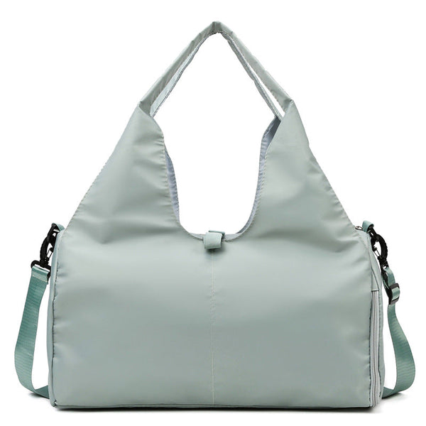 Elosung Light Green Oxford Fabric Women's Shoulder Bag Large Capacity Yoga & Gym With Separate Shoe Compartment Stylish Functional Sport Women's Bags