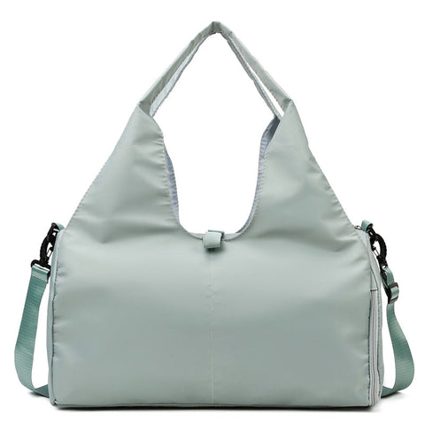 Elosung Light Green Oxford Fabric Women's Shoulder Bag Large Capacity Yoga & Gym With Separate Shoe Compartment Stylish Functional Sport Women's Bags