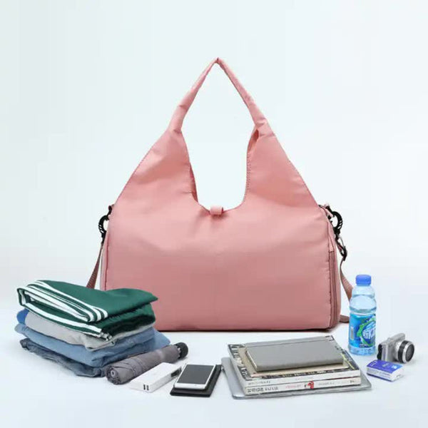 Elosung Light Green Oxford Fabric Women's Shoulder Bag Large Capacity Yoga & Gym With Separate Shoe Compartment Stylish Functional Sport Women's Bags