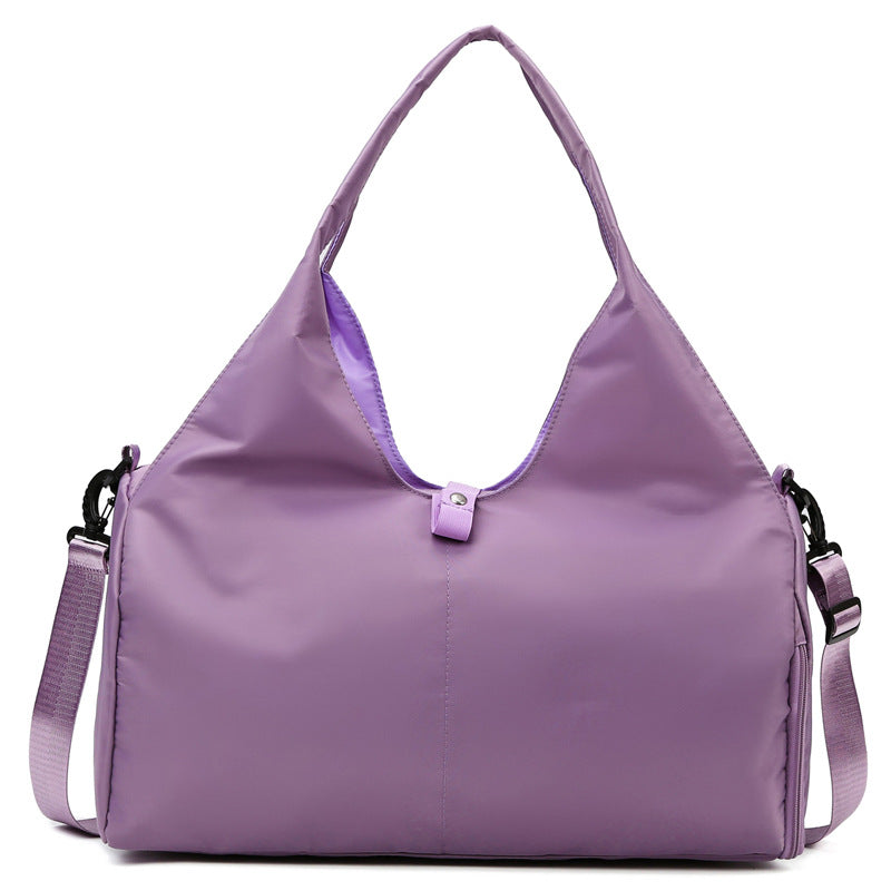 Elosung Purple Oxford Fabric Women's Shoulder Bag Large Capacity Yoga & Gym With Separate Shoe Compartment Stylish Functional Sport Women's Bags & Han