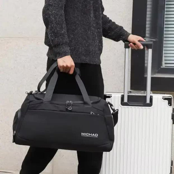 Elosung Black Large Capacity Gym Bag With Wet And Dry Separation Multifunctional Travel Sports Swimming For Men Women Duffle Bags