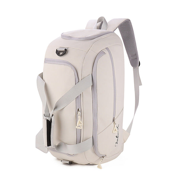 Elosung White Large Capacity Travel Backpack Multi Function Carry On Bag For Clothes Luggage Storage And Business Trips Overnight Bags