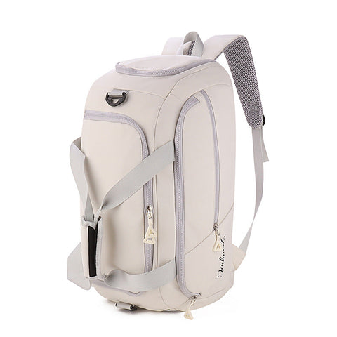 Elosung White Large Capacity Travel Backpack Multi Function Carry On Bag For Clothes Luggage Storage And Business Trips Overnight Bags