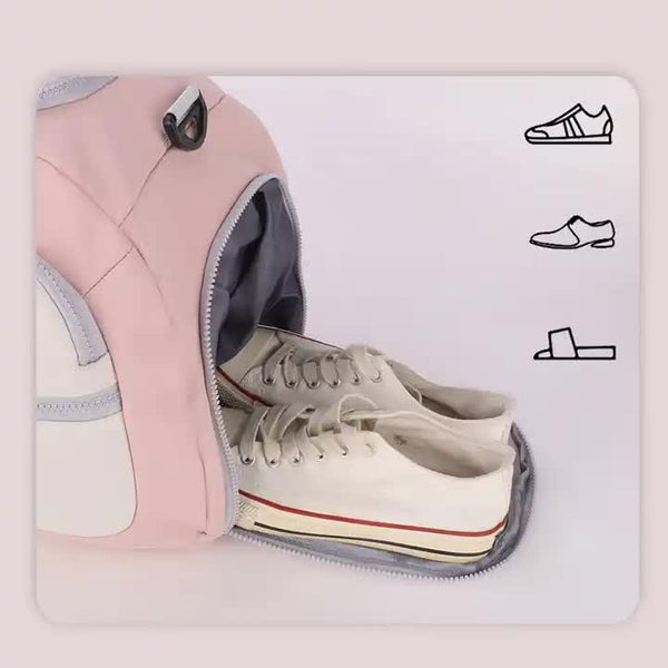 Elosung White Large Capacity Travel Backpack Multi Function Carry On Bag For Clothes Luggage Storage And Business Trips Overnight Bags