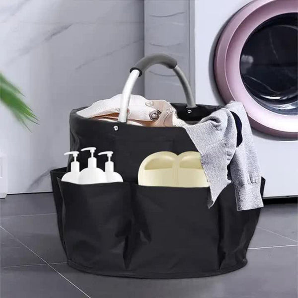 Elosung Dark Gray Folding Picnic Basket Multi Function Beach Storage Bag Toiletry Organizer And Shopping For Outdoor Home Use Picnic Baskets & Backpac