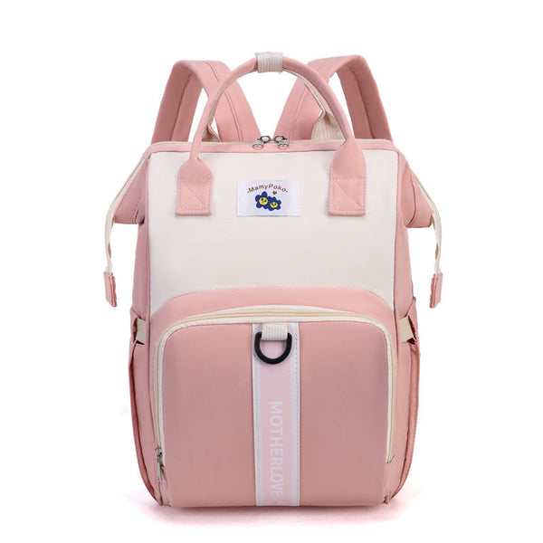Elosung Pink New Large Capacity Mommy Bag Portable And Lightweight Multi Function Diaper Backpack Stylish Little One Storage Women Backpacks
