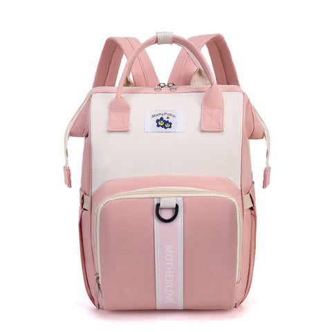 Elosung Pink New Large Capacity Mommy Bag Portable And Lightweight Multi Function Diaper Backpack Stylish Little One Storage Women Backpacks