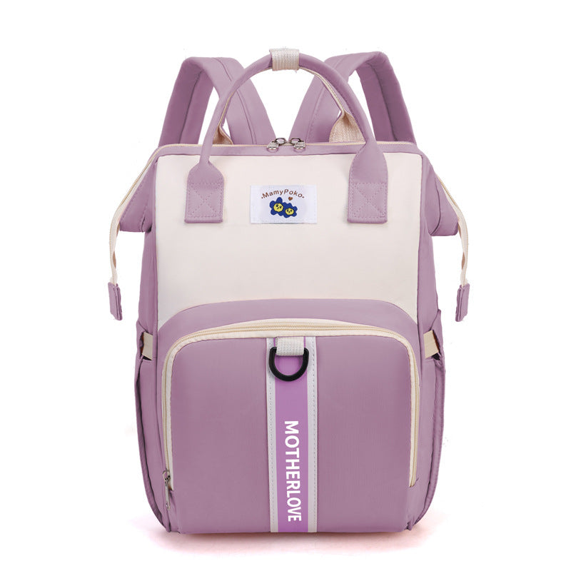 Elosung Purple New Large Capacity Mommy Bag Portable And Lightweight Multi Function Diaper Backpack Stylish Little One Storage Women Backpacks