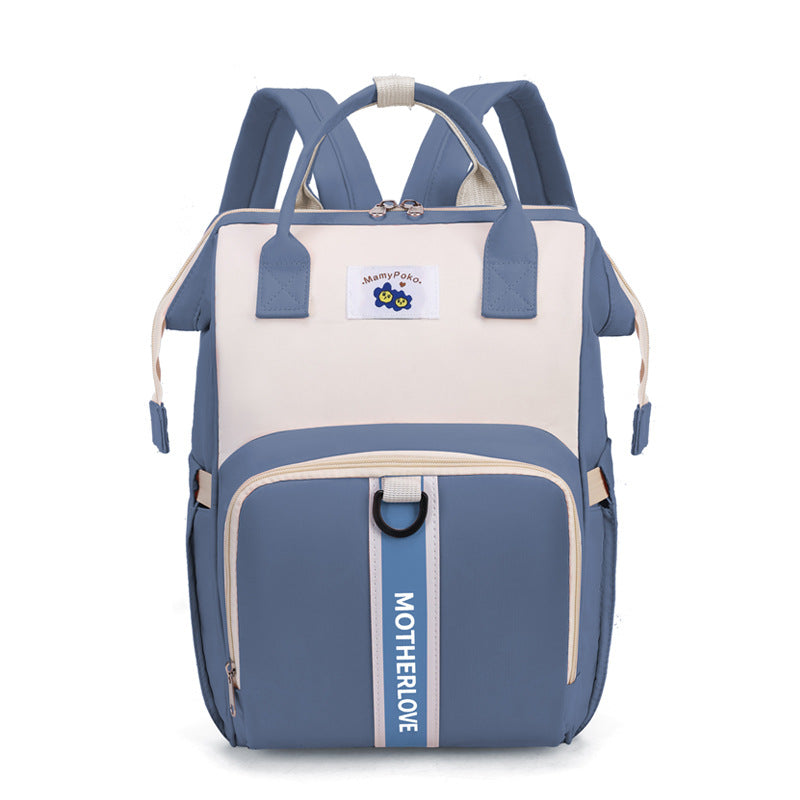 Elosung Blue New Large Capacity Portable And Lightweight Multi Function Diaper Backpack Stylish Little One Mom Storage Bag Women Backpacks