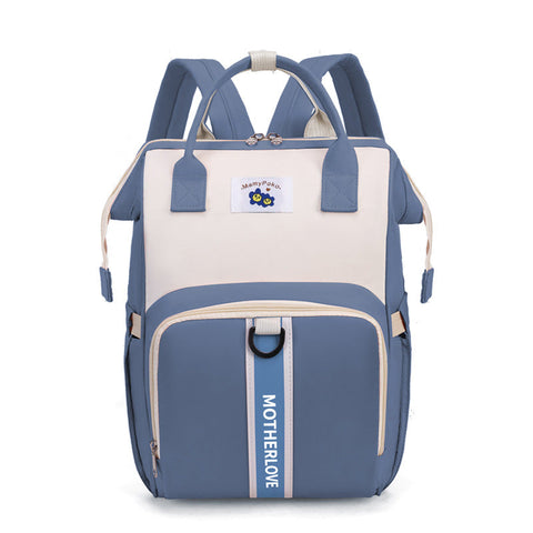 Elosung Blue New Large Capacity Portable And Lightweight Multi Function Diaper Backpack Stylish Little One Mom Storage Bag Women Backpacks