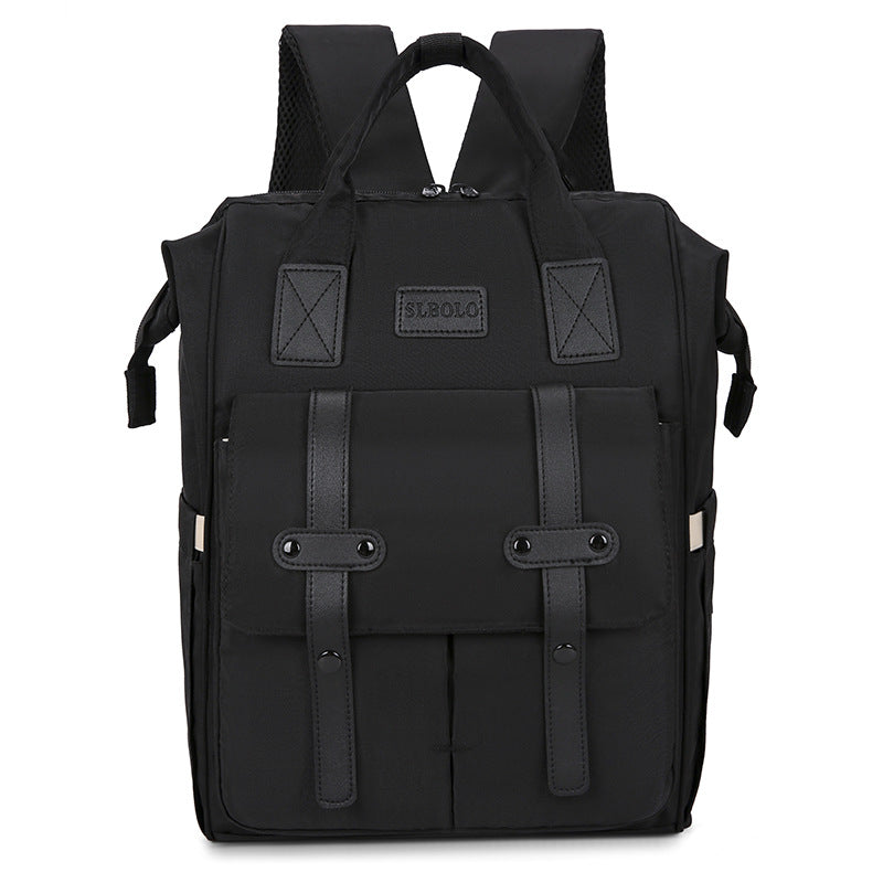 Black Fashionable Multi Function Mommy Bag Large Capacity Diaper Tote Backpack For Moms Ideal Travel Everyday Use Women Backpacks