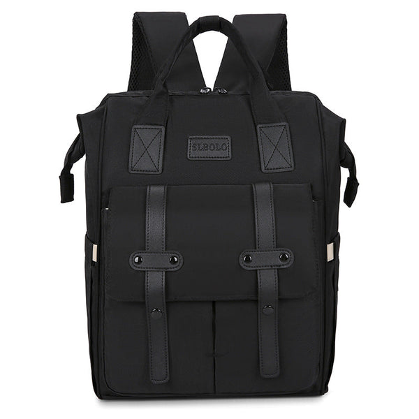 Black Fashionable Multi Function Mommy Bag Large Capacity Diaper Tote Backpack For Moms Ideal Travel Everyday Use Women Backpacks