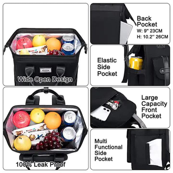 Black Fashionable Multi Function Mommy Bag Large Capacity Diaper Tote Backpack For Moms Ideal Travel Everyday Use Women Backpacks