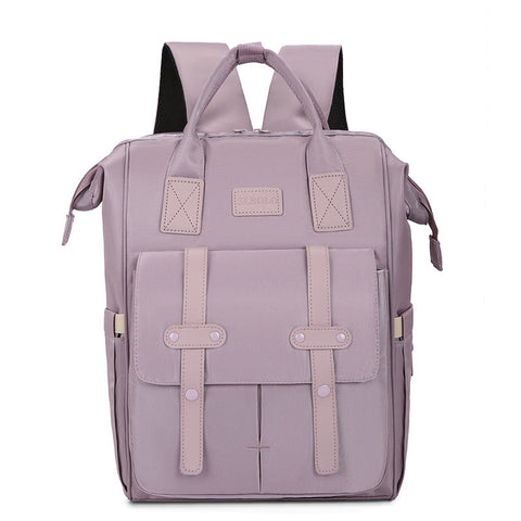 Purple Fashionable Multi Function Mommy Bag Large Capacity Diaper Tote And Backpack For Moms Ideal Travel Everyday Use Women Backpacks