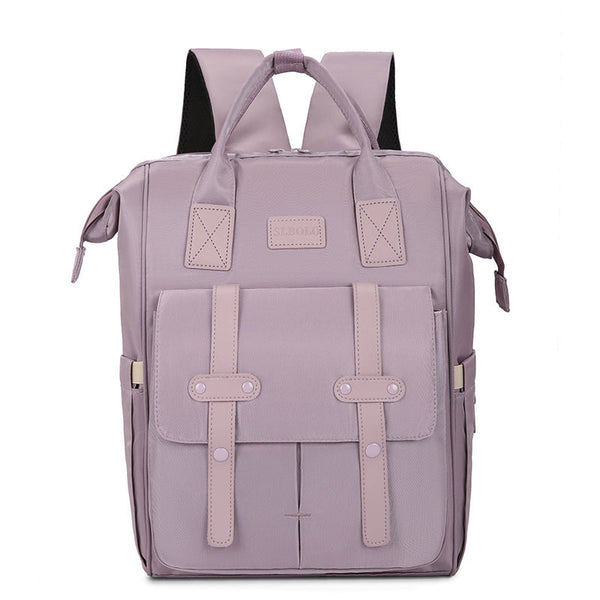 Elosung Purple Fashionable Multi Function Mommy Bag Large Capacity Diaper Tote And Backpack For Moms Ideal Travel Everyday Use Women Backpacks