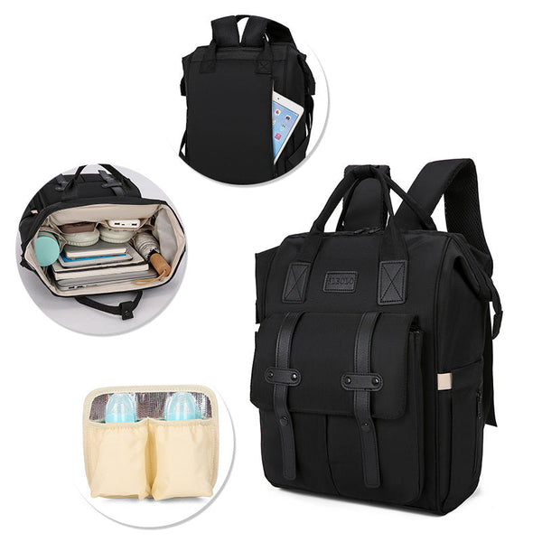 Elosung Purple Fashionable Multi Function Mommy Bag Large Capacity Diaper Tote And Backpack For Moms Ideal Travel Everyday Use Women Backpacks