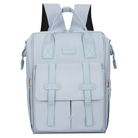 Light Blue Fashionable Multi Function Mommy Bag Large Capacity Diaper Tote And Backpack For Moms Ideal Travel Everyday Use Women Backpacks