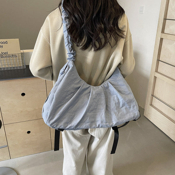 Elosung White Fashionable Lightweight Shoulder Bag Compact Fitness Yoga Sports For Women Casual Training Women's Bags & Handbags